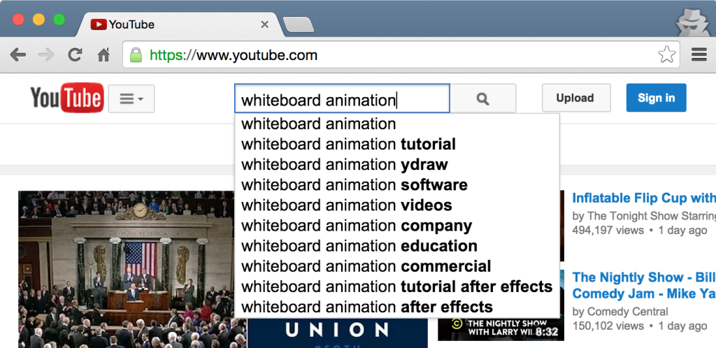 Google autosuggest for Whiteboard Animation